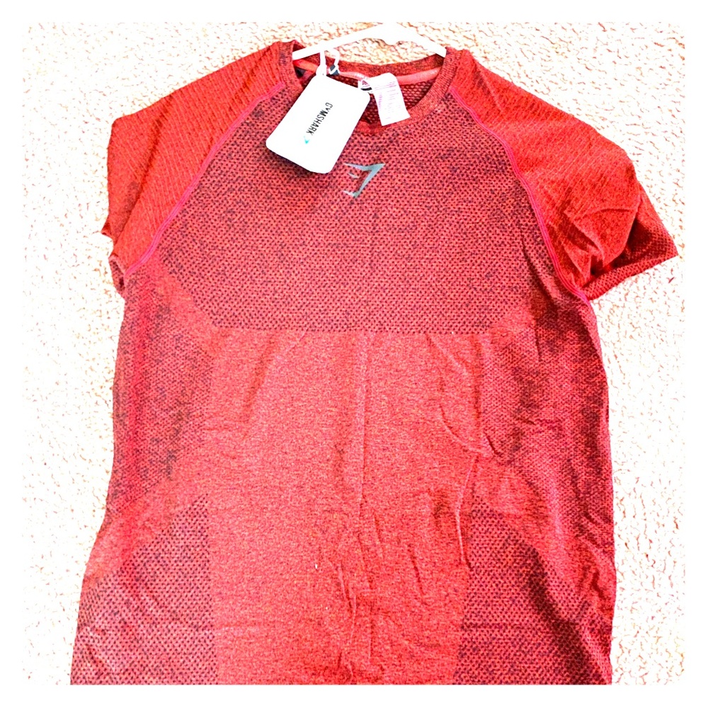 RARE! GYMSHARK Premium Seamless T-Shirt Red Marl